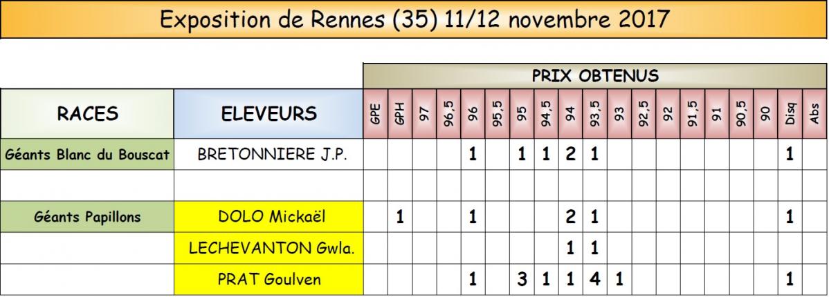 2017 11 rennes resultats